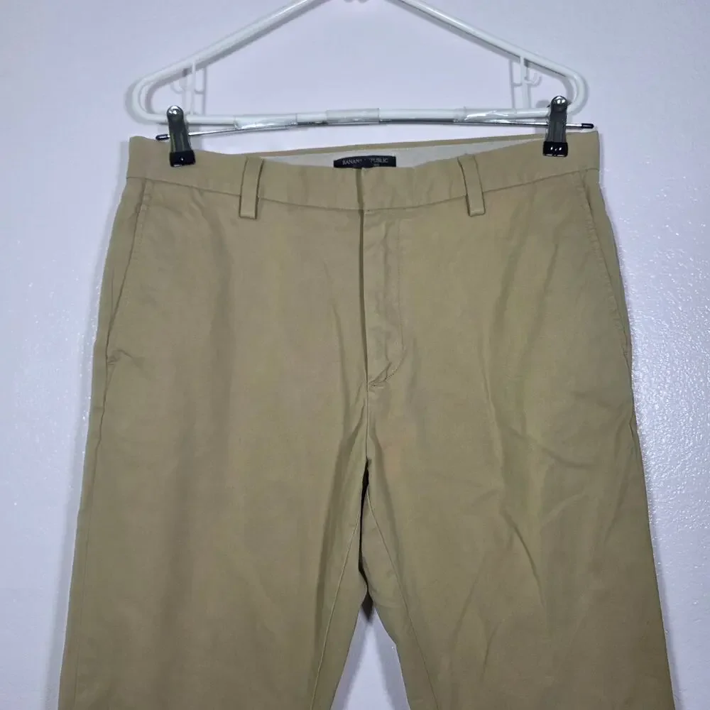 Banana Republic Emerson Chino Khaki Pants 100% Cotton Mens 33x32